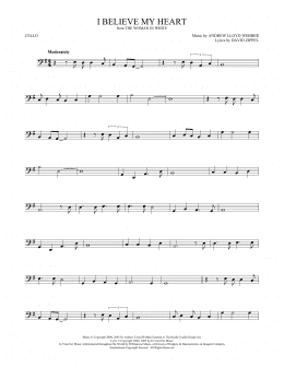 page one of I Believe My Heart (from The Woman In White) (Cello Solo)