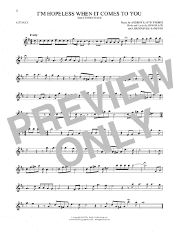 page one of I'm Hopeless When It Comes To You (from Stephen Ward) (Alto Sax Solo)