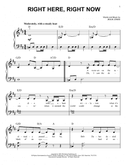 page one of Right Here, Right Now (Easy Piano)