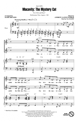 page one of Macavity: The Mystery Cat (from Cats) (arr. Mark Brymer) (2-Part Choir)