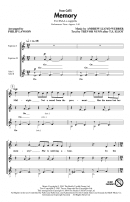 page one of Memory (from Cats) (arr. Philip Lawson) (SSAA Choir)