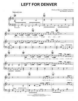 page one of Left For Denver (Piano, Vocal & Guitar Chords (Right-Hand Melody))