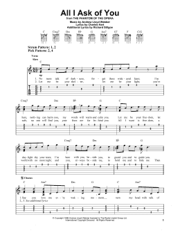 page one of All I Ask Of You (from The Phantom Of The Opera) (Easy Guitar Tab)