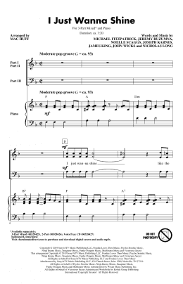page one of I Just Wanna Shine (arr. Mac Huff) (3-Part Mixed Choir)