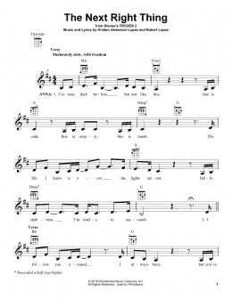 page one of The Next Right Thing (from Disney's Frozen 2) (Ukulele)