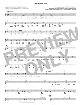 page one of I Melt With You (Lead Sheet / Fake Book)