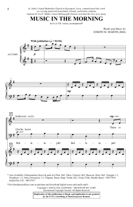 page one of Music In The Morning (SATB Choir)