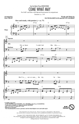 page one of Come What May (from Moulin Rouge) (arr. Mac Huff) (SAB Choir)