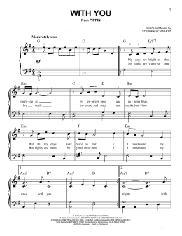 page one of With You (from Pippin) (Very Easy Piano)