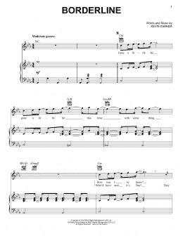 page one of Borderline (Piano, Vocal & Guitar Chords (Right-Hand Melody))