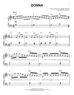 page one of Donna (Easy Piano)