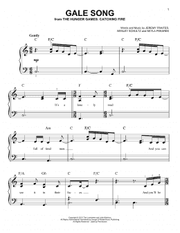 page one of Gale Song (Easy Piano)