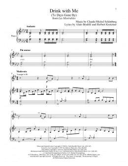 page one of Drink With Me (To Days Gone By) (from Les Miserables) (Trumpet and Piano)