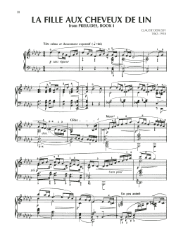 page one of La Fille Aux Cheveux De Lin (The Girl With The Flaxen Hair) (Piano Solo)