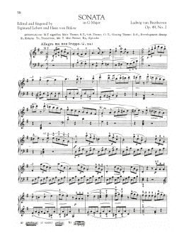 page one of Sonata in G Major, Op. 49, No. 2 (Piano Solo)