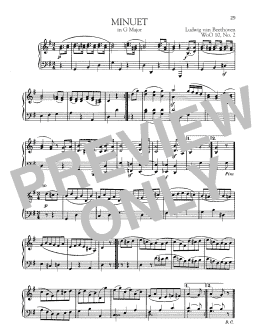page one of Minuet In G Major, WoO 10, No. 2 (Piano Solo)