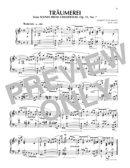 page one of Traumerei (Dreaming), Op. 15, No. 7 (Piano Solo)