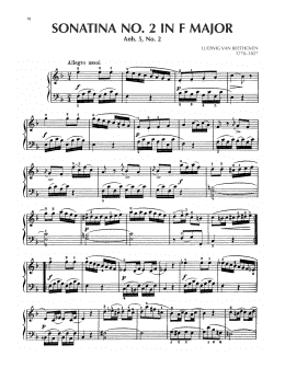 page one of Sonatina In F Major, Anh. 5, No. 2 (Piano Solo)