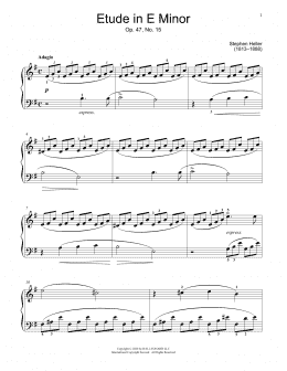 page one of Etude In E Minor, Op. 47, No. 15 (Educational Piano)