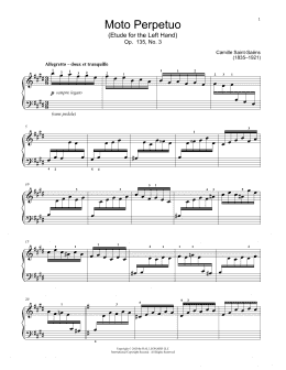 page one of Moto Perpetuo, Op. 135, No. 3 (Educational Piano)