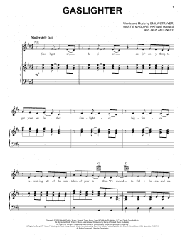 page one of Gaslighter (Piano, Vocal & Guitar Chords (Right-Hand Melody))