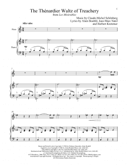 page one of The Thénardier Waltz Of Treachery (from Les Miserables) (Flute and Piano)