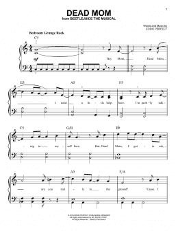 page one of Dead Mom (from Beetlejuice The Musical) (Easy Piano)
