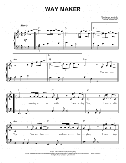 page one of Way Maker (Easy Piano)