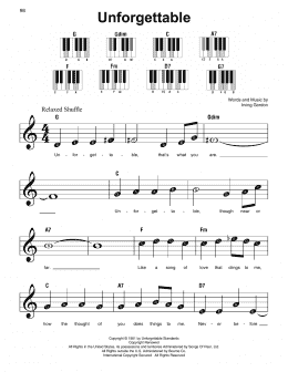 page one of Unforgettable (Super Easy Piano)
