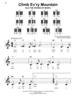 page one of Climb Ev'ry Mountain (from The Sound Of Music) (Super Easy Piano)