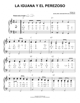 page one of La Iguana Y El Perezoso (Easy Piano)