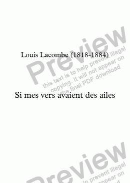 page one of Si mes vers avaient des ailes (Louis Lacombe - Victor Hugo))