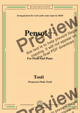 page one of Tosti-Penso!, for Flute and Piano