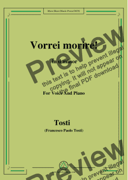 page one of Tosti-Vorrei morire! in d minor,For Voice&Pno