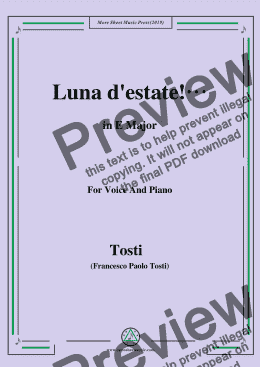page one of Tosti-Luna d'estate! in E Major,For Voice&Pno