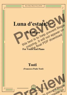 page one of Tosti-Luna d'estate! in F Major,For Voice&Pno