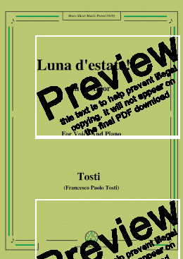 page one of Tosti-Luna d'estate! in B Major,For Voice&Pno