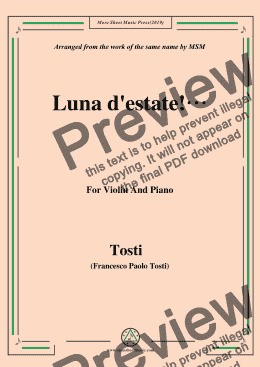 page one of Tosti-Luna d'estate!, for Violin and Piano