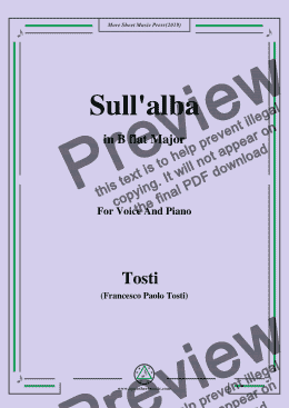 page one of Tosti-Sull'alba in B flat Major,For Voice&Pno