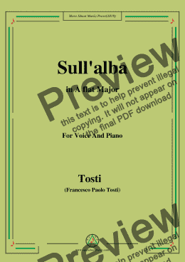 page one of Tosti-Sull'alba in A flat Major,For Voice&Pno