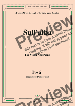 page one of Tosti-Sull'alba, for Violin and Piano