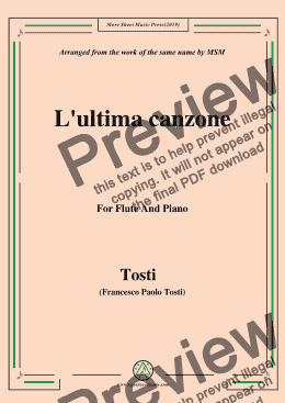 page one of Tosti-L'ultima canzone, for Flute and Piano