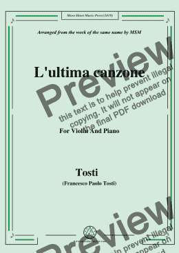 page one of Tosti-L'ultima canzone, for Violin and Piano