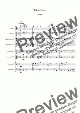 page one of Wind Octet - Allegro