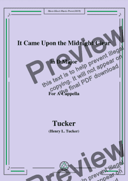 page one of Tucker-It Came Upon the Midnight Clear,in D Major,A Cappella
