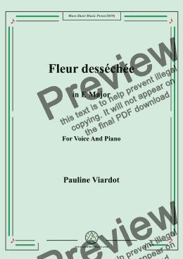 page one of Viardot-Fleur desséchée in E Major,For Voice&Pno
