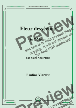 page one of Viardot-Fleur desséchée in C Major,For Voice&Pno