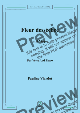 page one of Viardot-Fleur desséchée in B Major,For Voice&Pno