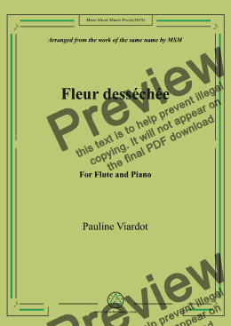 page one of Viardot-Fleur desséchée, for Flute and Piano
