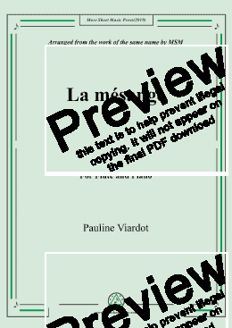 page one of Viardot-La mésange, for Flute and Piano